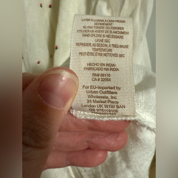 Free People New Romantics Ivory Boho Embroidered Lace Midi Dress Size 6 - Picture 12 of 13